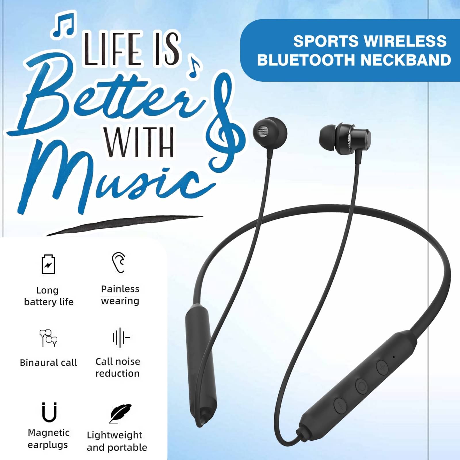     			HUG PUPPY In-the-ear Bluetooth Headset with Upto 7h Talktime Deep Bass - Black