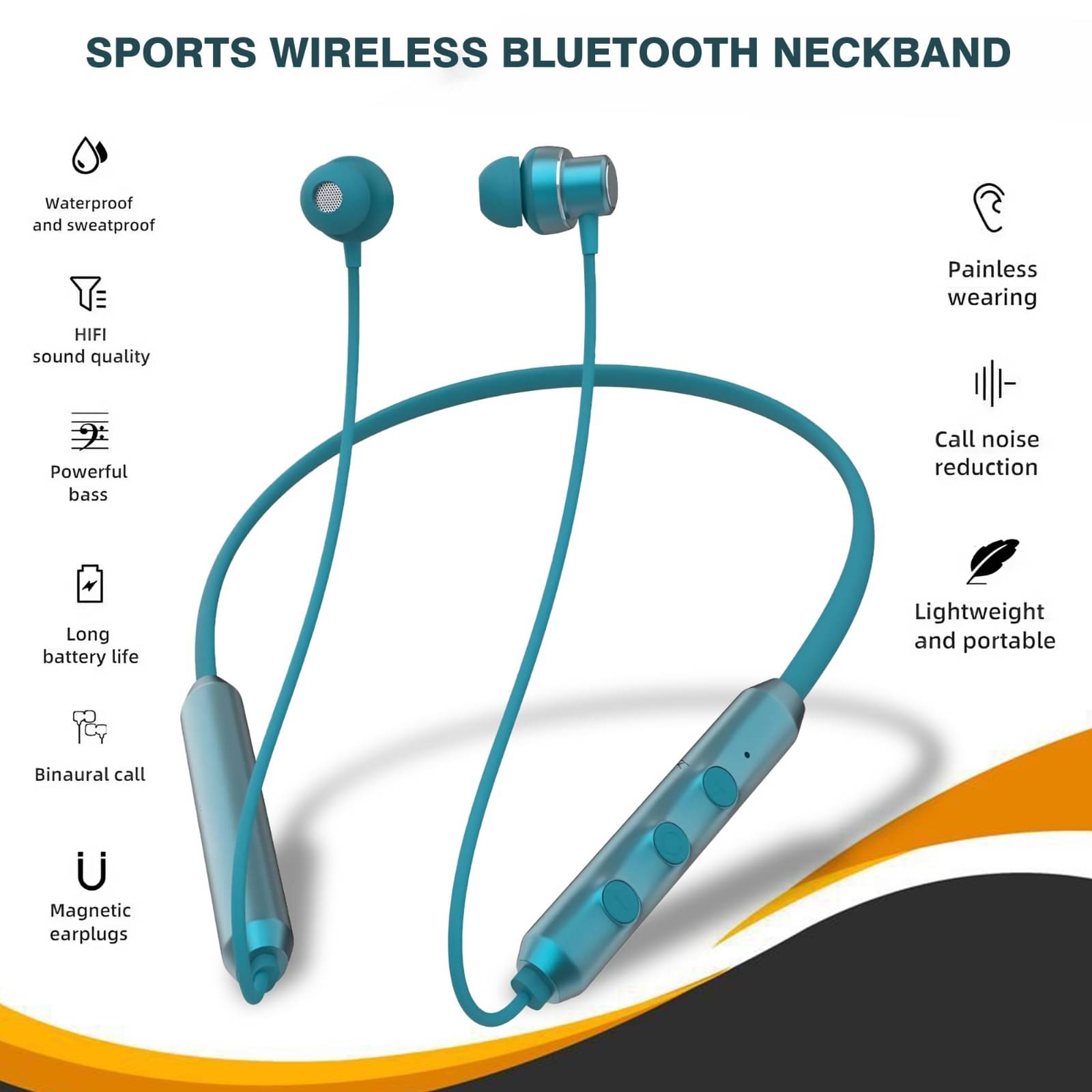     			Bluetooth Wireless Headset In-the-ear Bluetooth Headset with Upto 12h Talktime True Wireless (Blue)