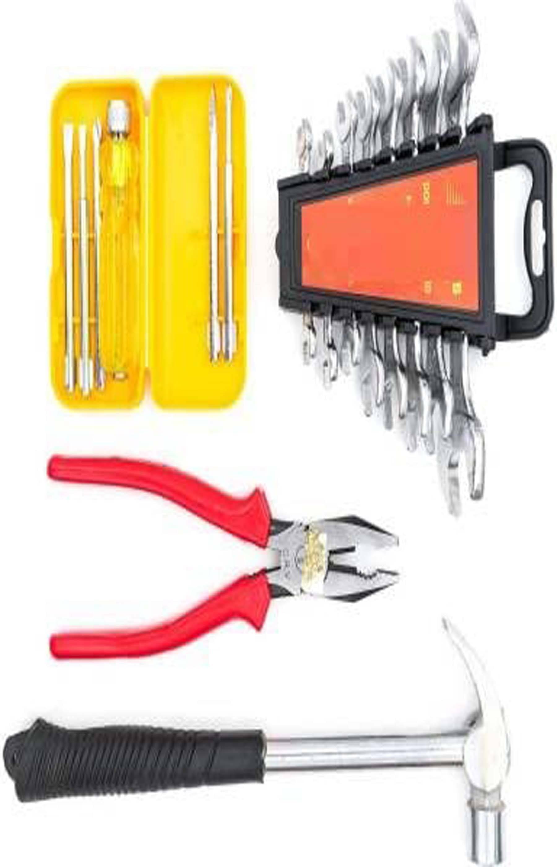     			Hand Tools, Hand Tools Kit, Hand Tools Kit For Home Use, Hand Tools Set, Tools Combo With 10" Adjustable Wrench, Combination Plier, Claw Hammer & 2-in-1 Screwdriver