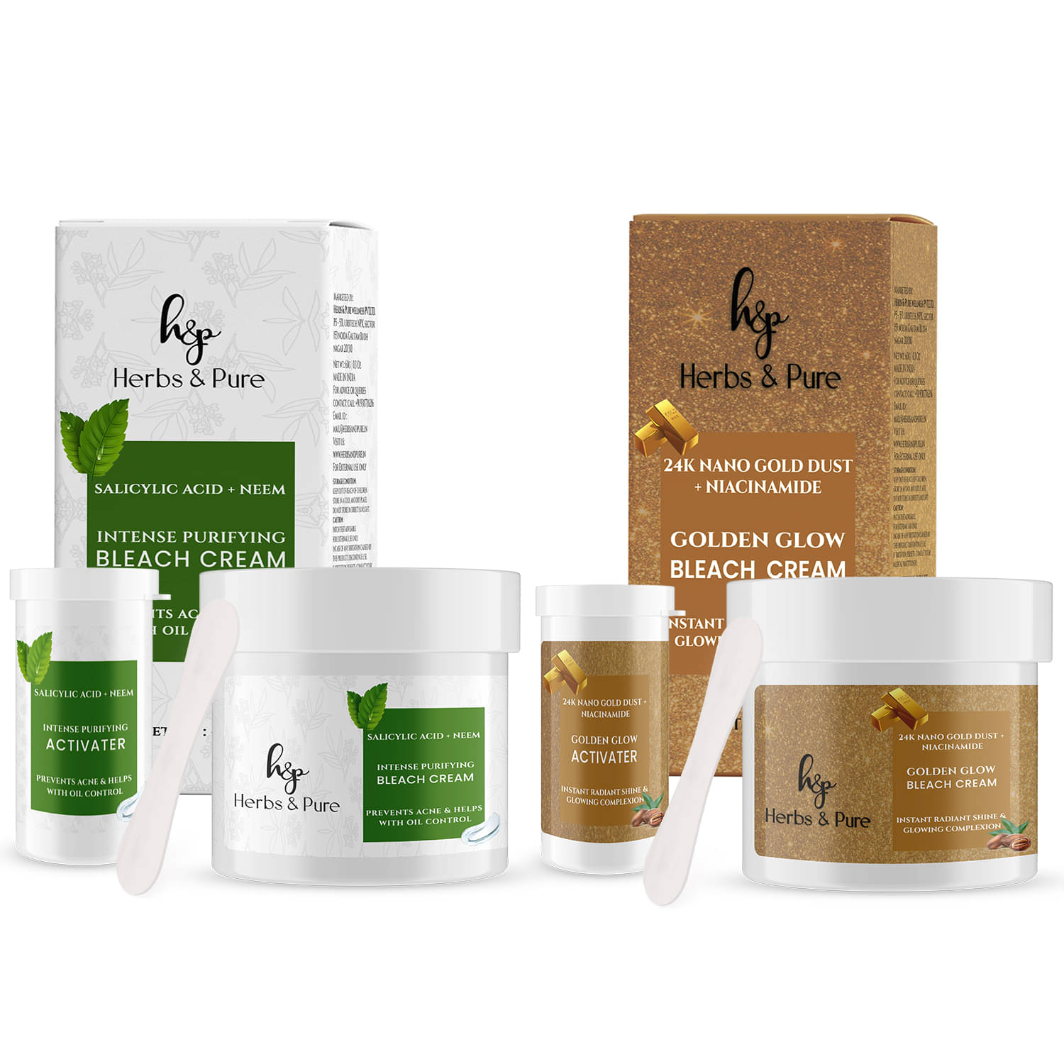 Herbs and Pure Neem & Golden Glow Bleach Cream For Oil Control and Instant Shine (Pack of 1 of 2, 86g) Herbs and Pure Neem & Golden Glow Bleach Cream For Oil Control and Instant Shine (Pack of 1 of 2, 86g)
