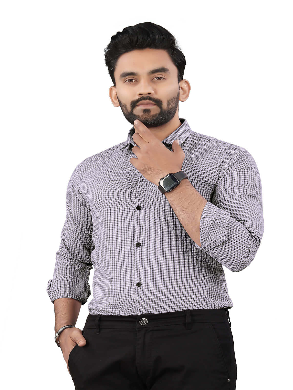 JEEVAAN - THE PERFECT FASHION Cotton Blend Regular Fit Checks Full Sleeves Men's Casual Shirt - White ( Pack of 1 )