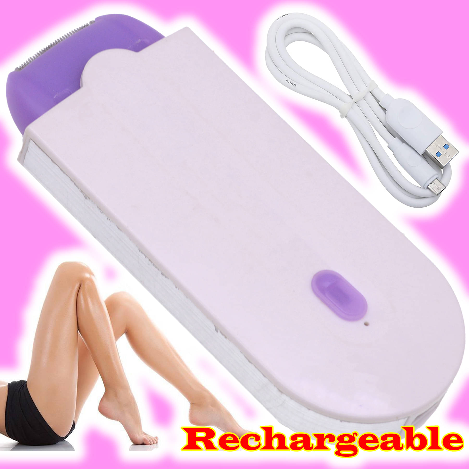 JMALL Rechargeable White Cordless Bikini Area With 40 minutes Runtime JMALL Rechargeable White Cordless Bikini Area With 40 minutes Runtime