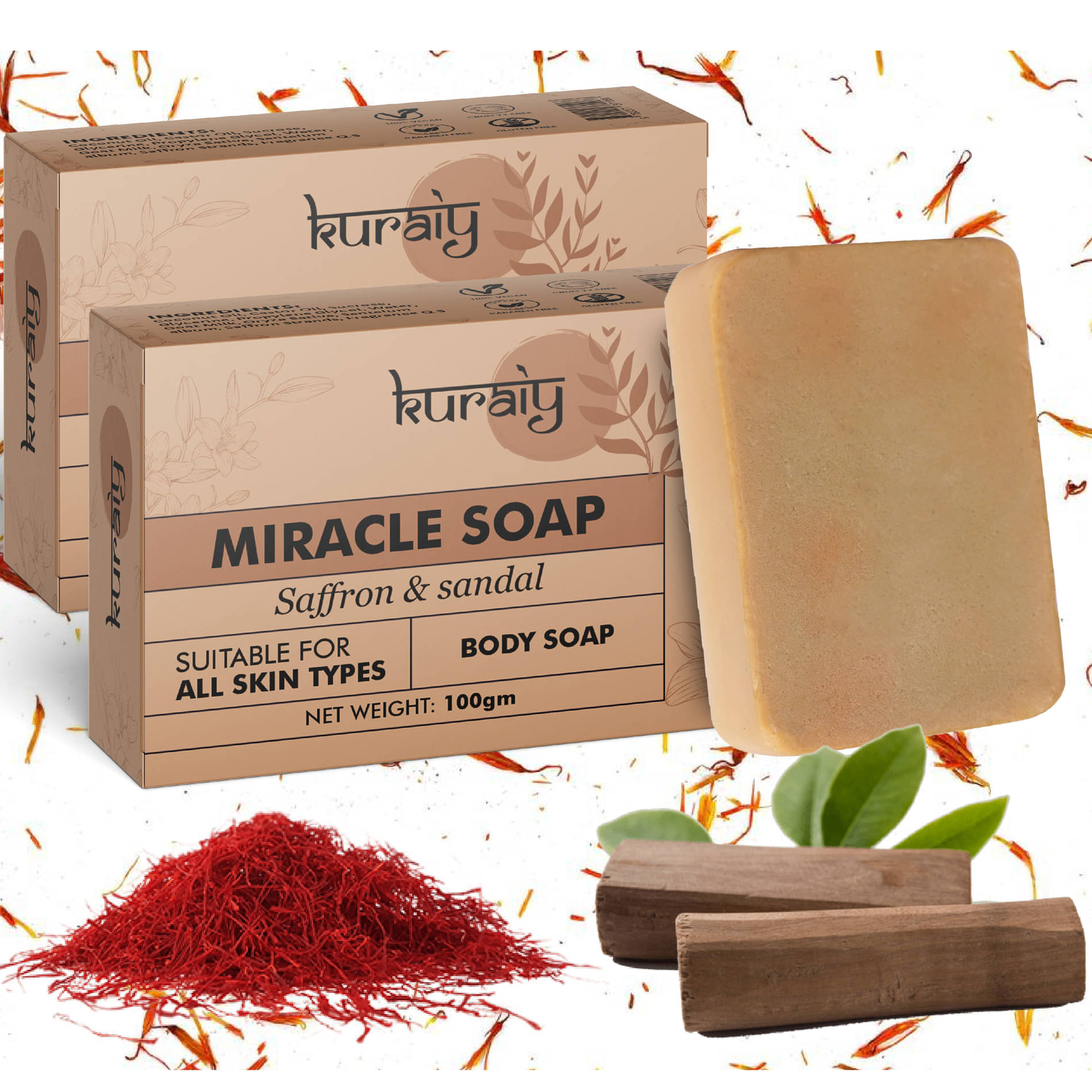     			KURAIY Skin Whitening Soap for All Skin Type ( Pack of 2 )