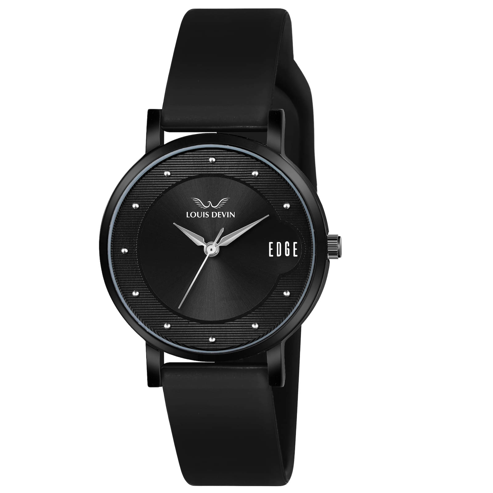     			LOUIS DEVIN Black Silicon Analog Womens Watch