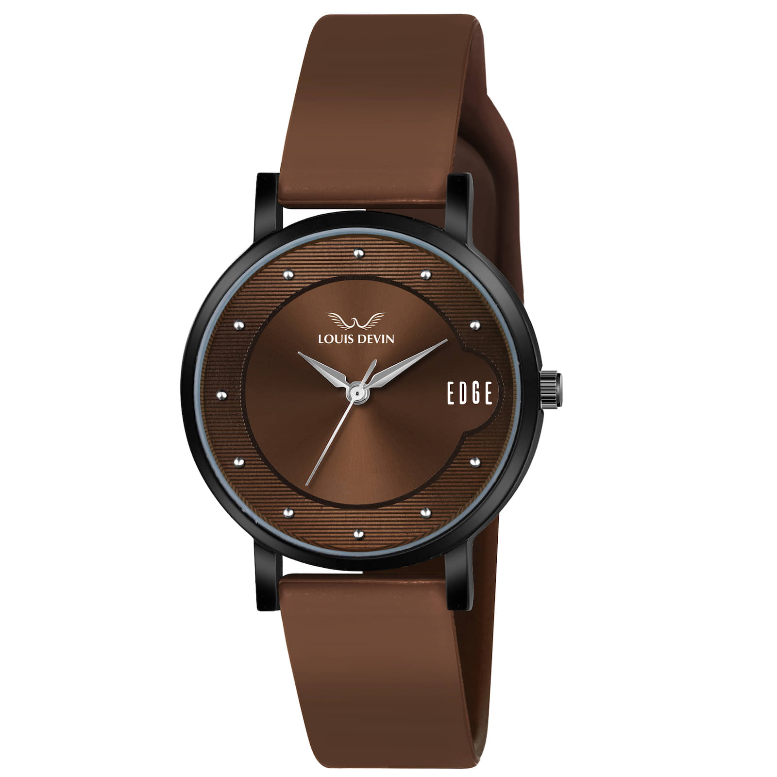     			LOUIS DEVIN Brown Silicon Analog Womens Watch