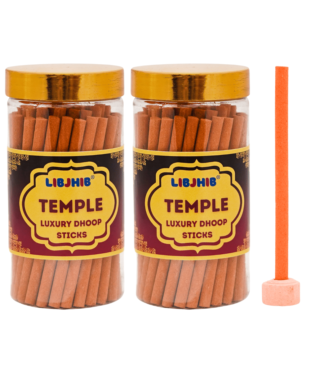     			Libjhib Incense Dhoop Sticks Temple 120 gm ( Pack of 2 )
