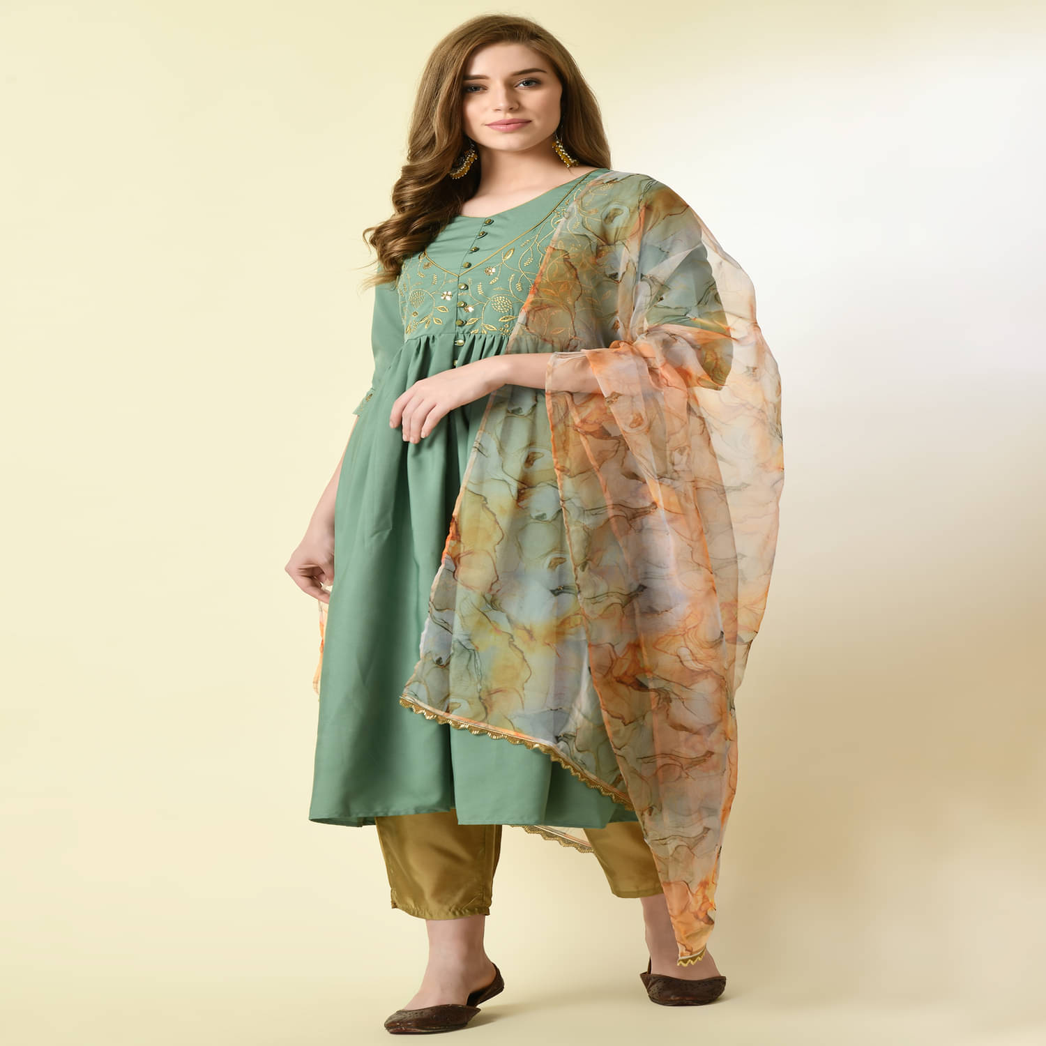 Neel & Ned Polyester Printed Kurti With Pants Women's Stitched Salwar Suit - Green ( Pack of 1 ) Neel & Ned Polyester Printed Kurti With Pants Women's Stitched Salwar Suit - Green ( Pack of 1 )