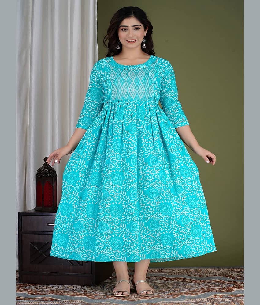 Nevisha Style Blue Cotton Maternity Kurta Single - Kurtis, Tunics | Buy online on ZillyBuy
