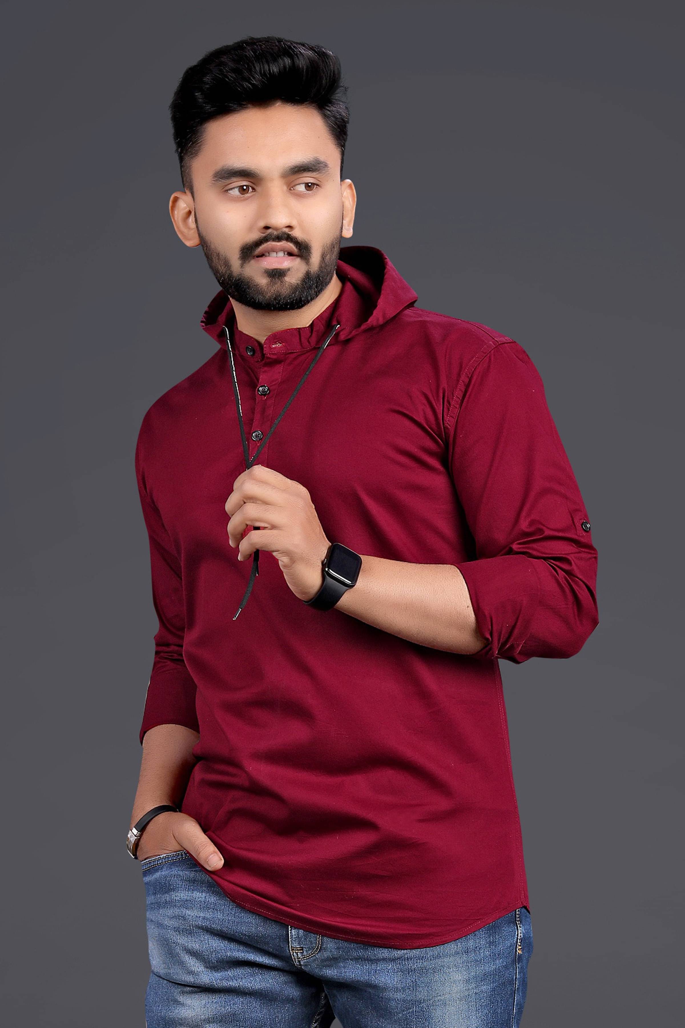 Nofilter 100% Cotton Regular Fit Dyed Full Sleeves Men's Casual Shirt - Maroon ( Pack of 1 ) Nofilter 100% Cotton Regular Fit Dyed Full Sleeves Men's Casual Shirt - Maroon ( Pack of 1 )