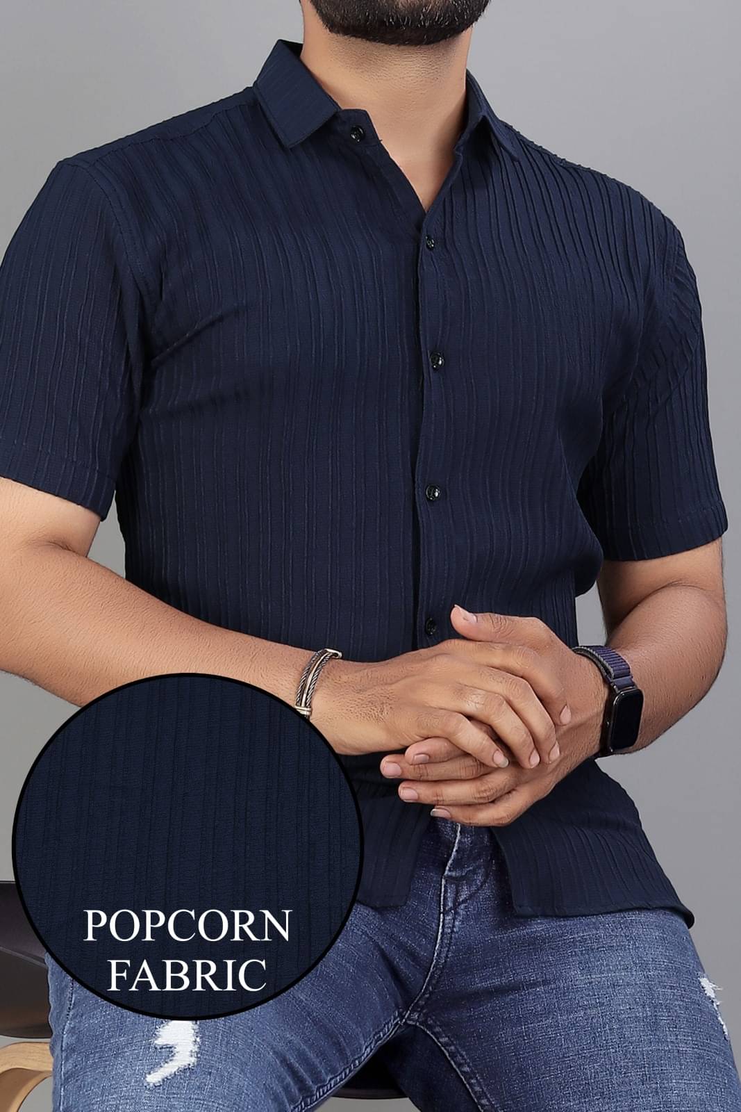 Nofilter Poly Cotton Regular Fit Self Design Half Sleeves Men's Casual Shirt - Blue ( Pack of 1 ) Nofilter Poly Cotton Regular Fit Self Design Half Sleeves Men's Casual Shirt - Blue ( Pack of 1 )