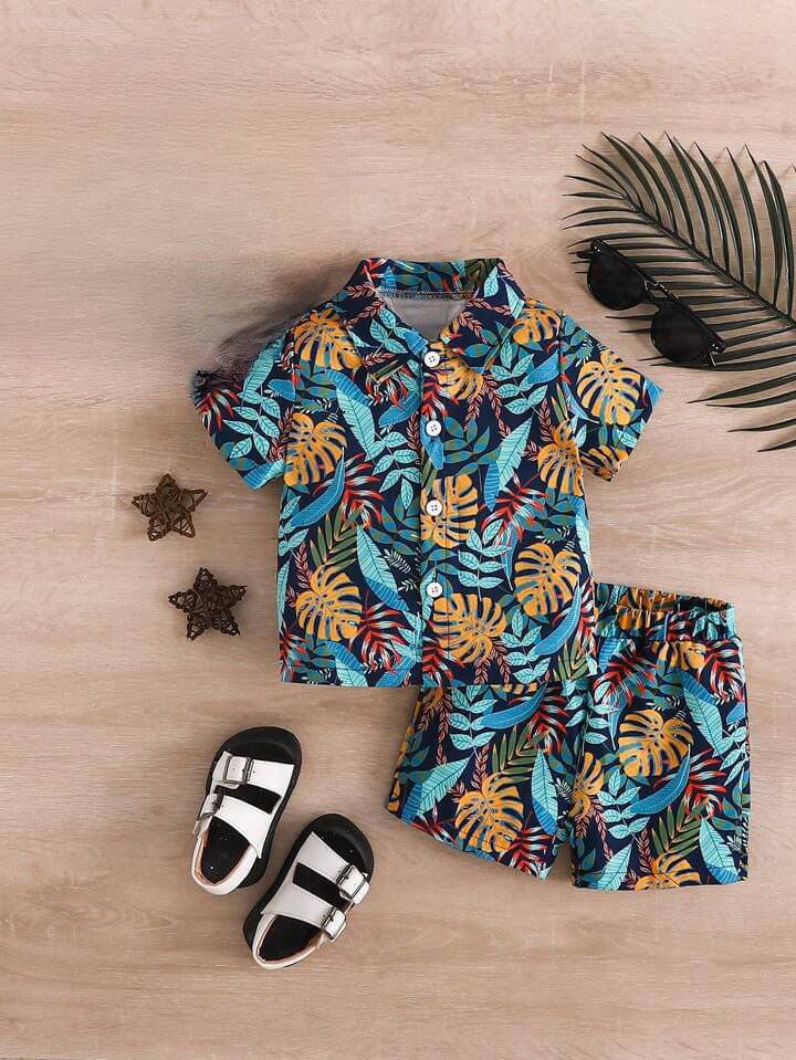     			Ocvito Pack of 1 Boys Cotton Shirt & Shorts Set ( Multicolor )