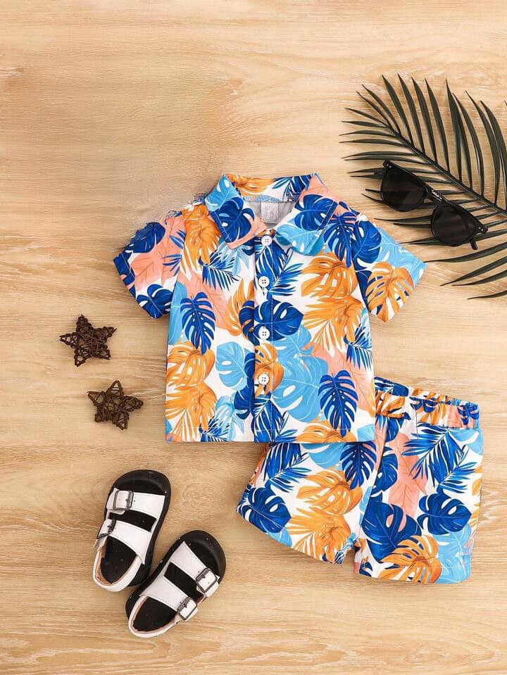 Ocvito Pack of 1 Boys Cotton Shirt & Shorts Set ( Multicolor )