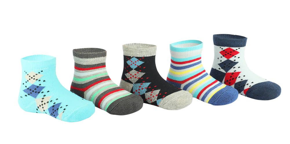 PRIMESOX Pack of 5 Baby Boys Cotton Full Length Socks ( Multocolor 1 ) - Socks | Buy online on ZillyBuy