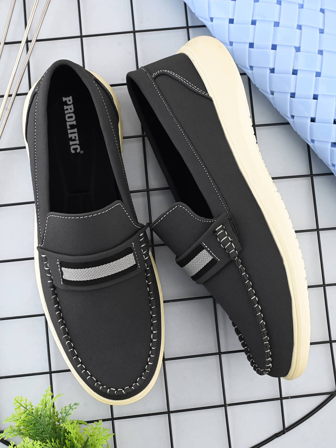 Prolific Gray Men's Slip on - Formal Shoes | Buy online on ZillyBuy