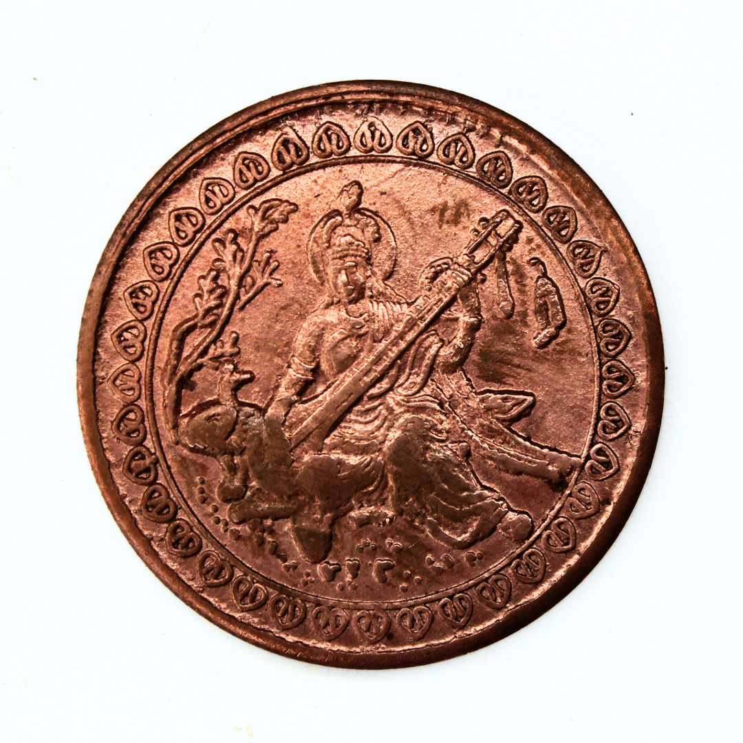 Rare 1818 Goddess Laxmi Devi Token Coin | East India Company | Antique Pooja Collectible Rare 1818 Goddess Laxmi Devi Token Coin | East India Company | Antique Pooja Collectible