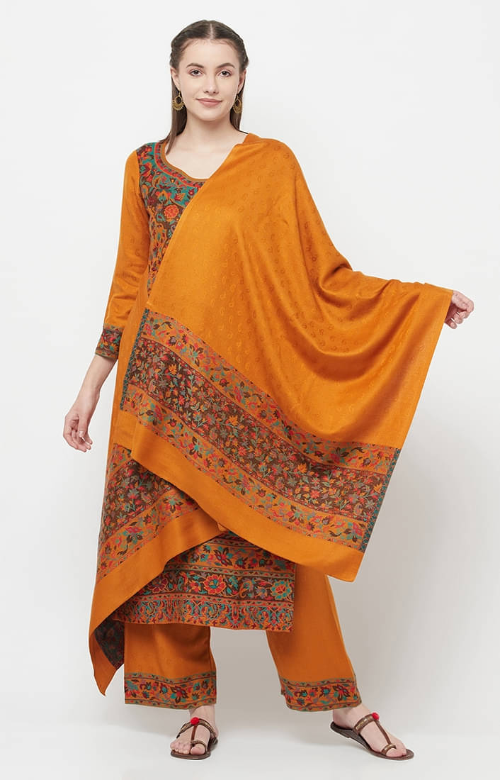 SAFAA Unstitched Woollen Printed Dress Material - Gold ( Pack of 1 )     			SAFAA Unstitched Woollen Printed Dress Material - Gold ( Pack of 1 )