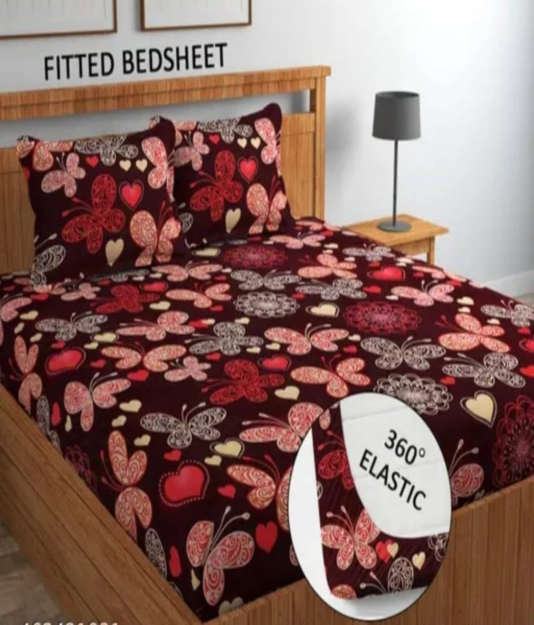 SWIZIER Cotton Floral Fitted 1 Bedsheet with 2 Pillow Covers ( King Size ) - Red     			SWIZIER Cotton Floral Fitted 1 Bedsheet with 2 Pillow Covers ( King Size ) - Red