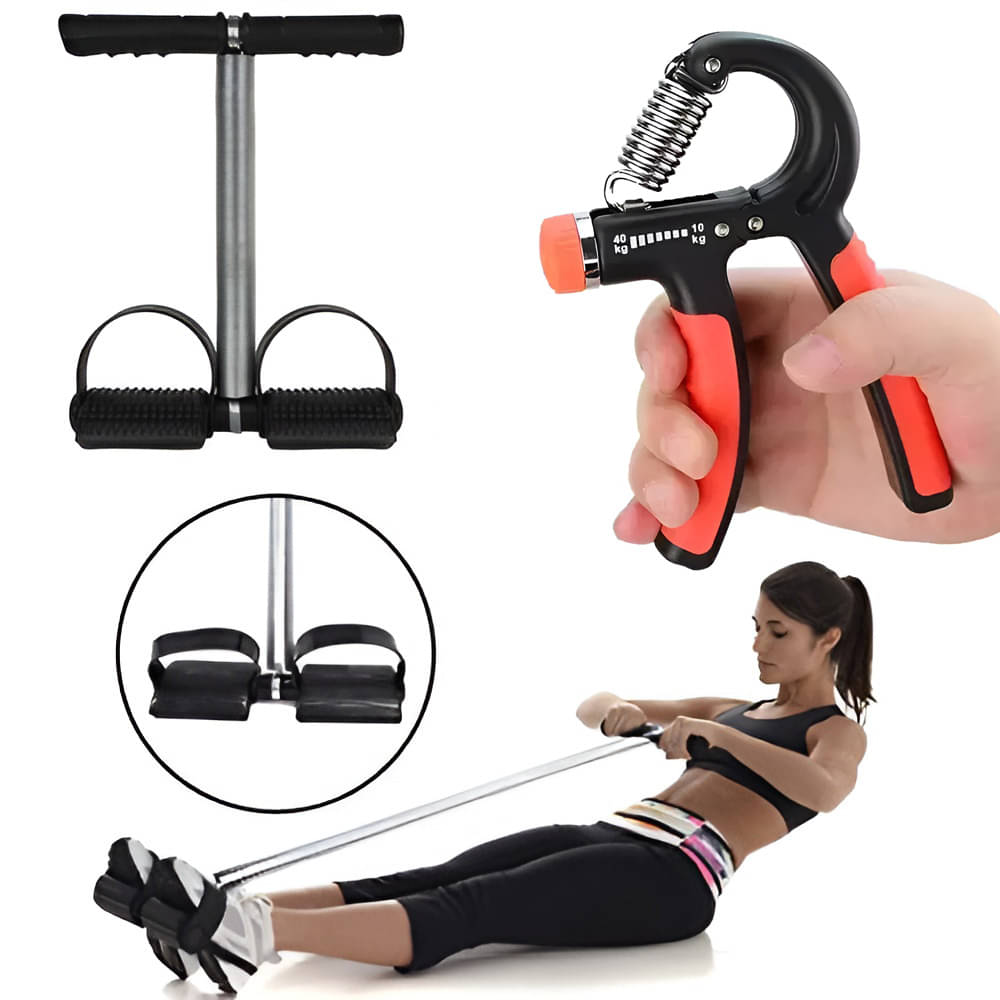     			Tummy Trimmer Single Spring Black (With Adjustable Hand Gripper) Fat Burner, Weight Loss Home Gym Exerciser. Fitness
