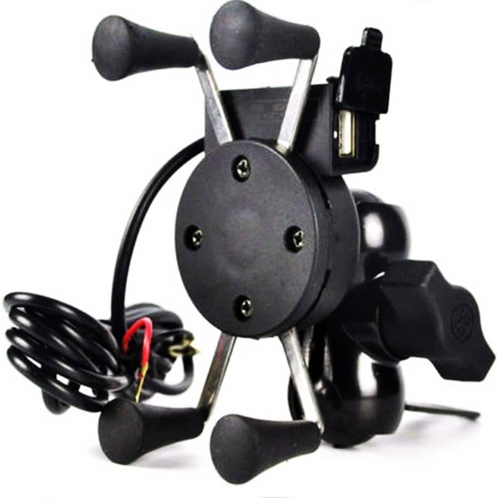 Universal X-Grip Spider Mobile Holder Adjustable Cell Phone Holder Stand with 360 Degree Rotations and USB Charging Port for Bike Rear View Mirror Cradle Universal X-Grip Spider Mobile Holder Adjustable Cell Phone Holder Stand with 360 Degree Rotations and USB Charging Port for Bike Rear View Mirror Cradle