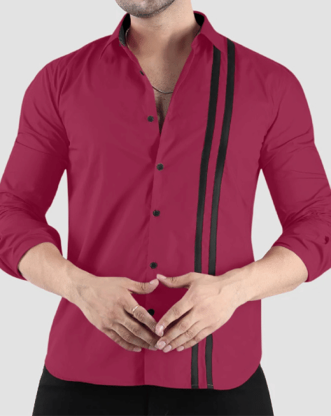 VERTUSY Cotton Blend Regular Fit Striped Full Sleeves Men's Casual Shirt - Pink ( Pack of 1 ) VERTUSY Cotton Blend Regular Fit Striped Full Sleeves Men's Casual Shirt - Pink ( Pack of 1 )