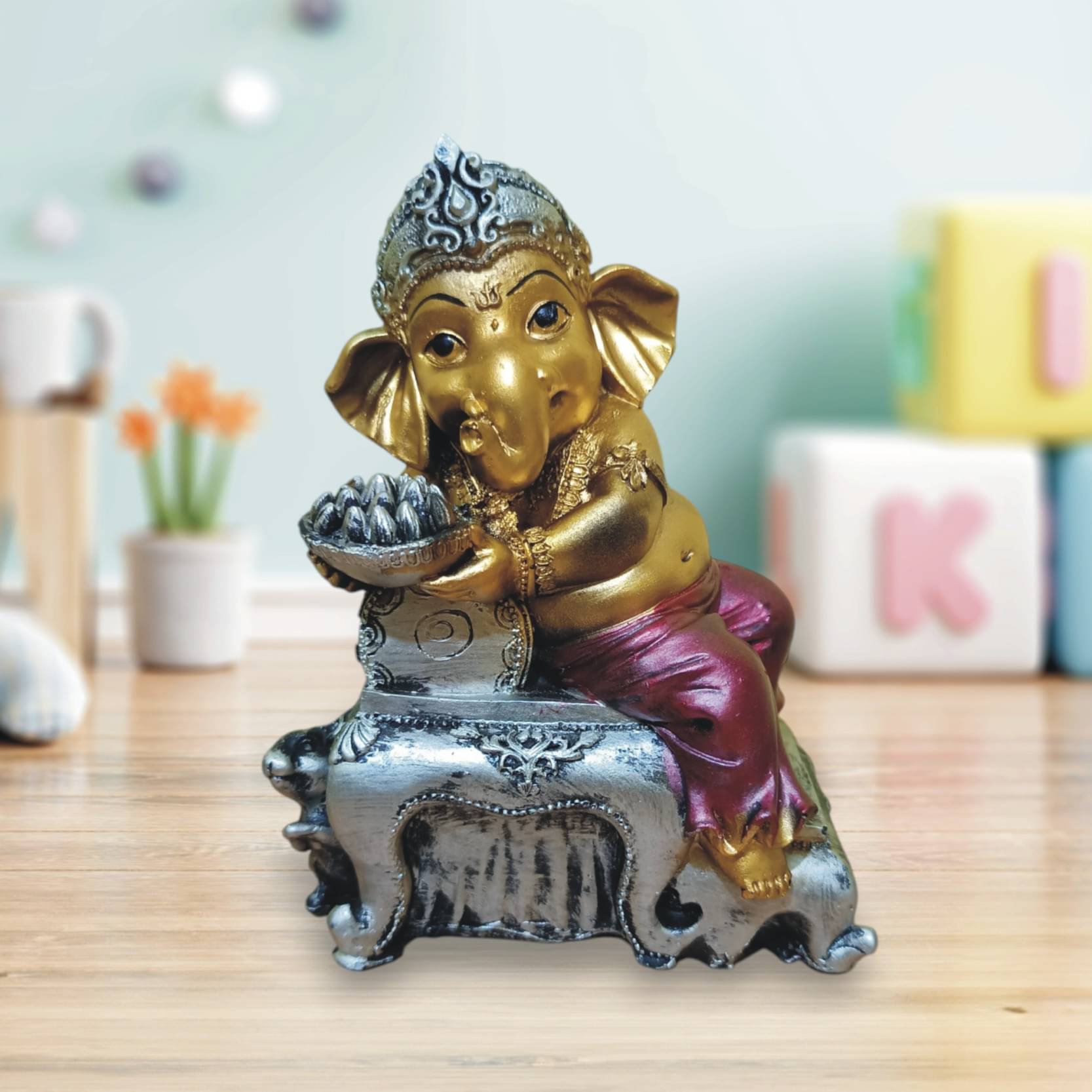     			WINSOME COLLECTION Marble Lord Ganesha Idol ( 18 cm )