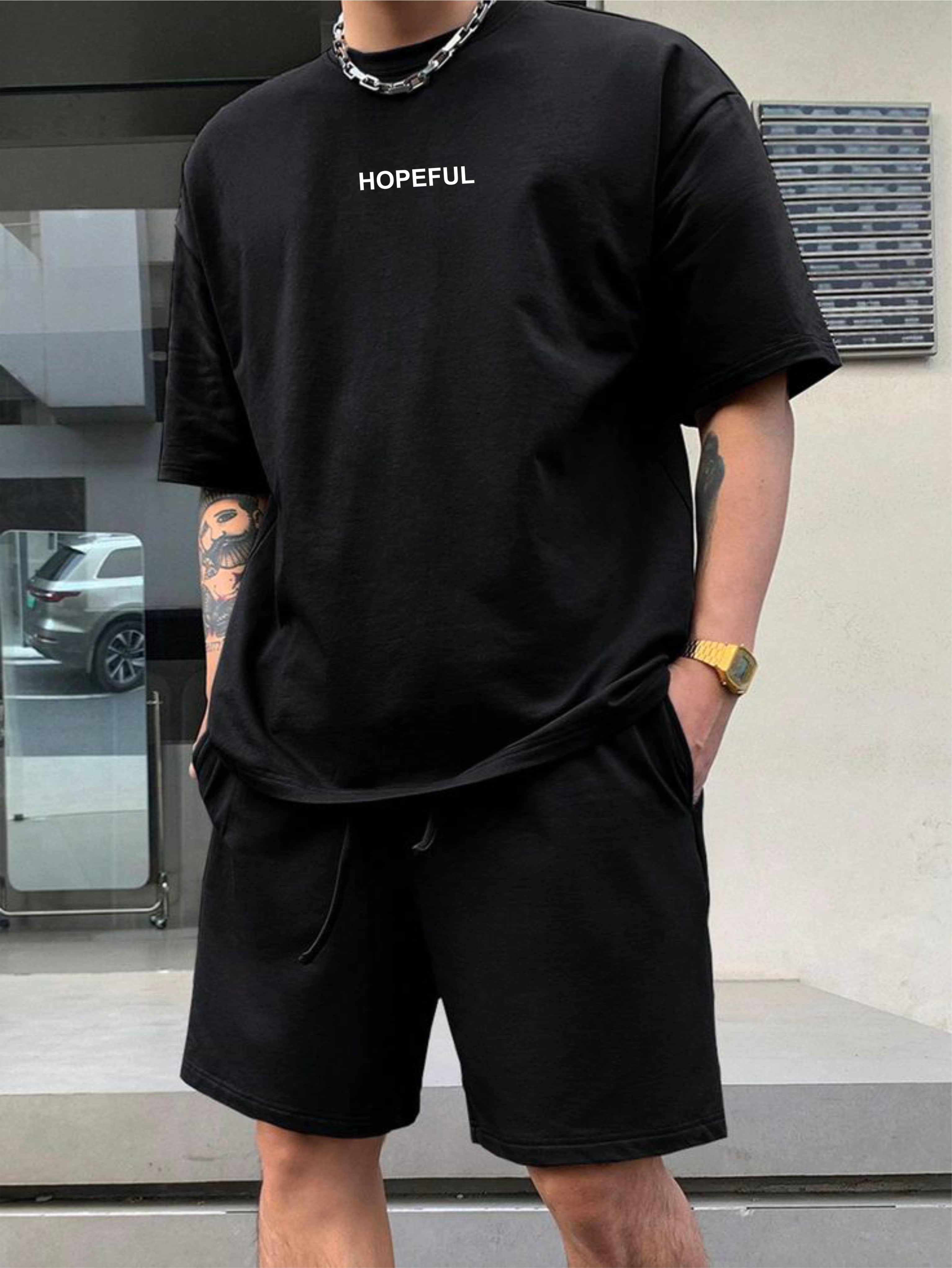 ekadravin Cotton Oversized Fit Printed Half Sleeves Men's Round T-Shirt - Black ( Pack of 1 )
