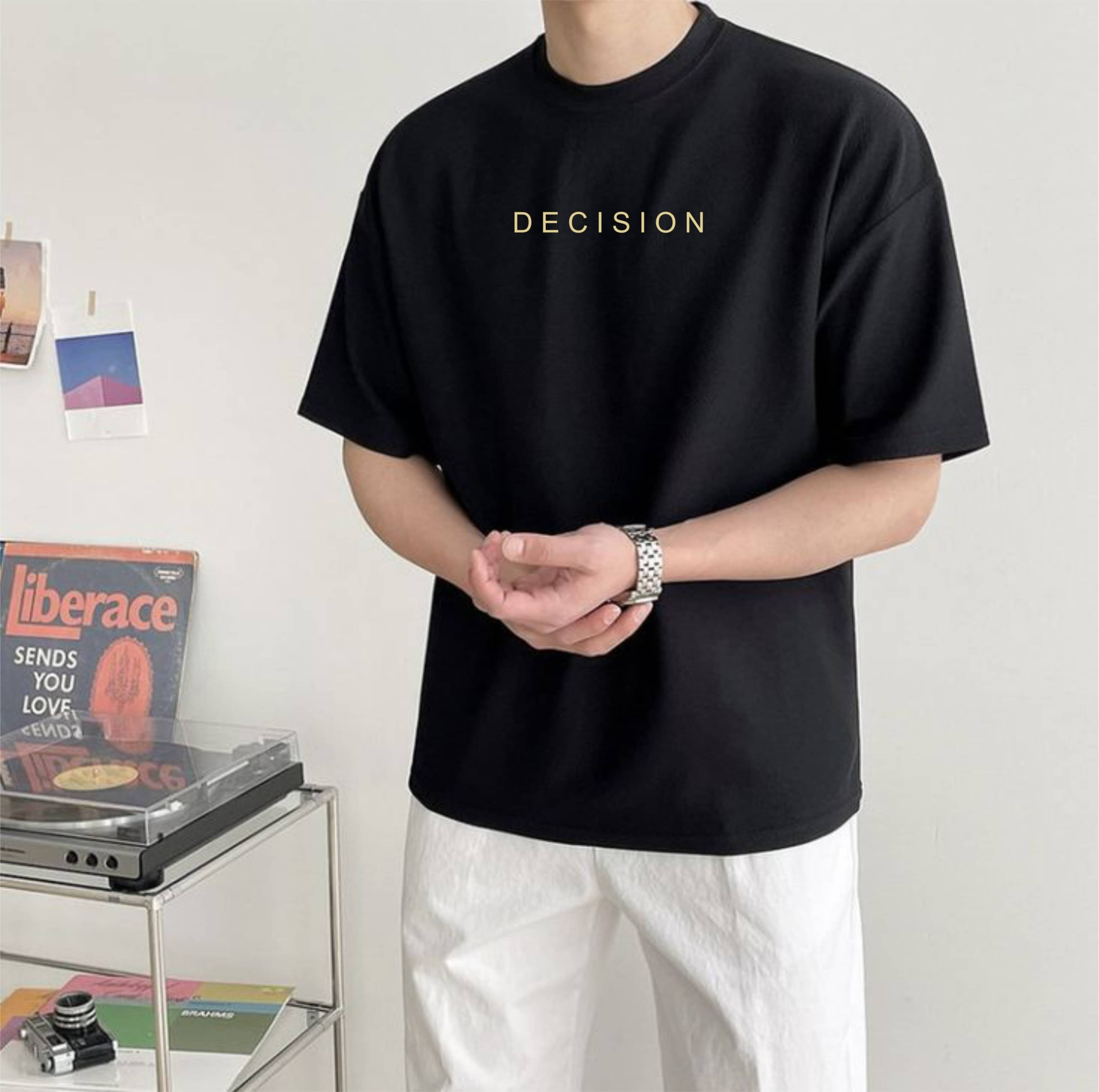     			ekadravin Cotton Oversized Fit Printed Half Sleeves Men's Round T-Shirt - Black ( Pack of 1 )