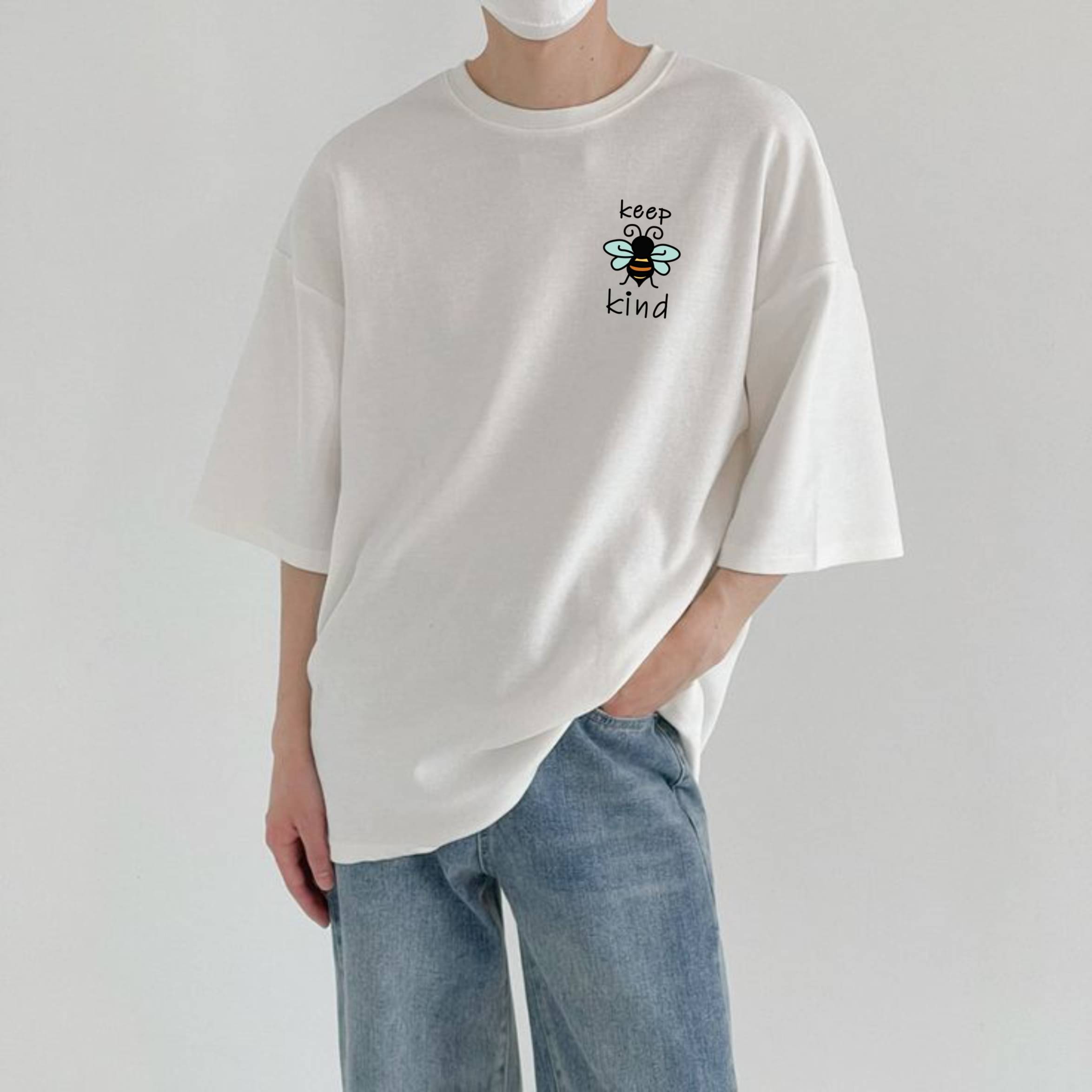     			ekadravin Cotton Oversized Fit Printed 3/4th Sleeves Men's Round T-Shirt - White ( Pack of 1 )