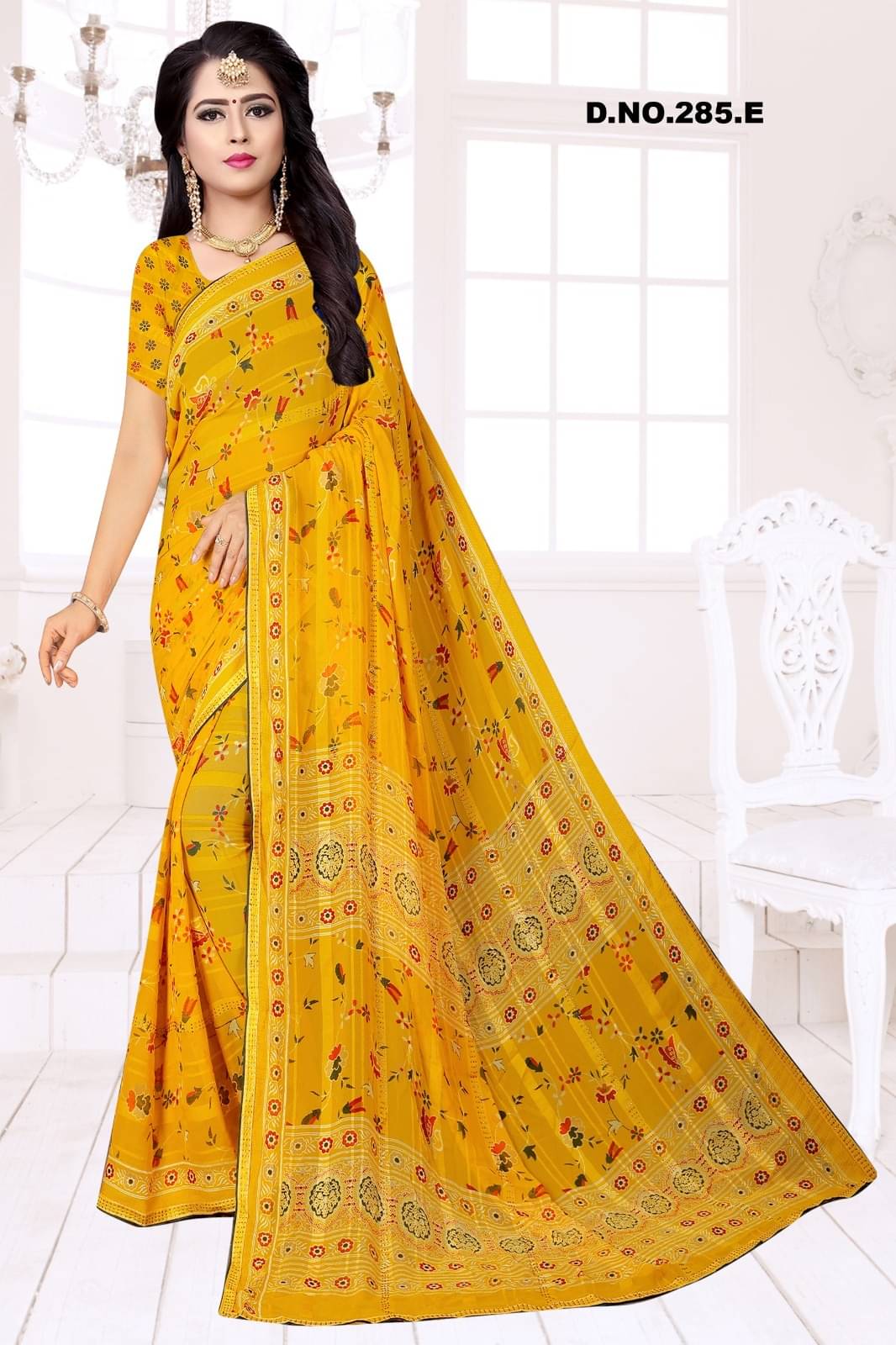 mahalaxmi fab Banarasi Silk Printed Saree With Unstitched Blouse Piece ( Yellow ) mahalaxmi fab Banarasi Silk Printed Saree With Unstitched Blouse Piece ( Yellow )