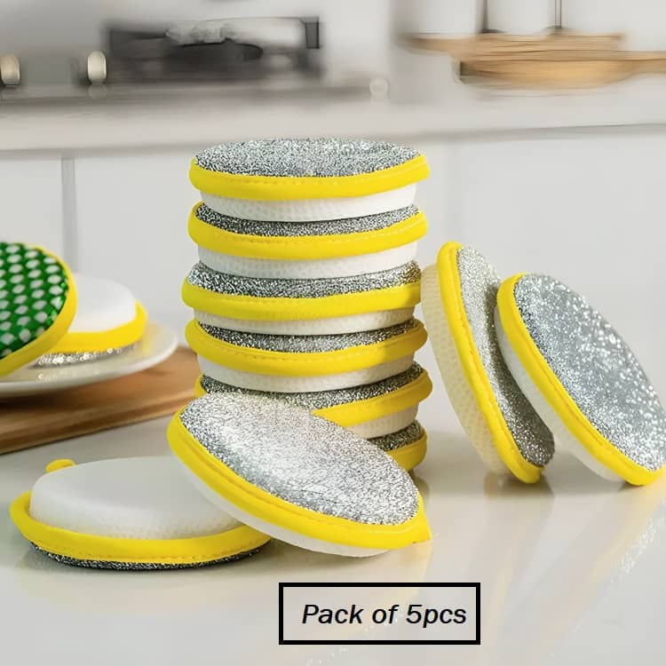2-in-1 Dishwashing Scrub & Sponge for Kitchen (Pack of 5) - Body Care - Loofah and Other Tools | Buy online on ZillyBuy