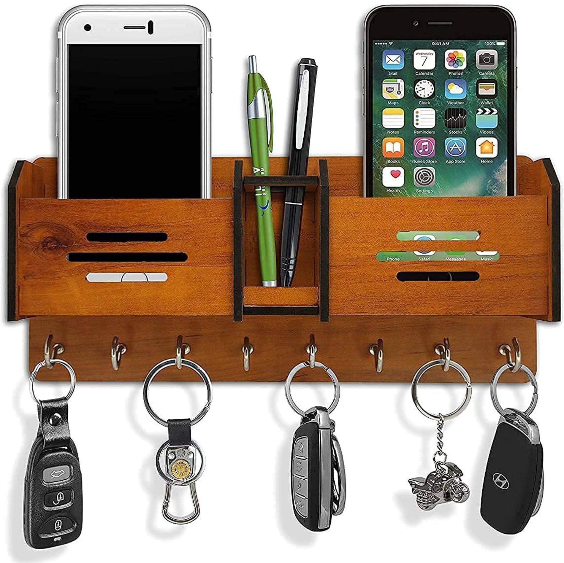     			shivaira Brown Wood Key Holder - Pack of 1