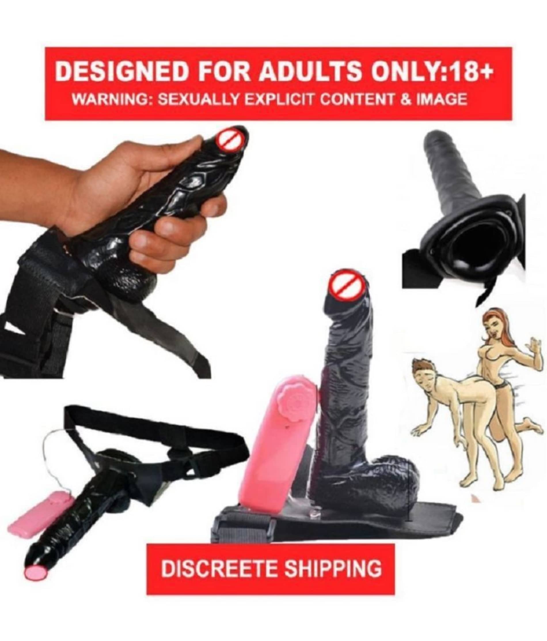 SEX TANTRA Present 7 inch Big Hollow Strap On Dildo with Vibration and belt Female Sex Toy