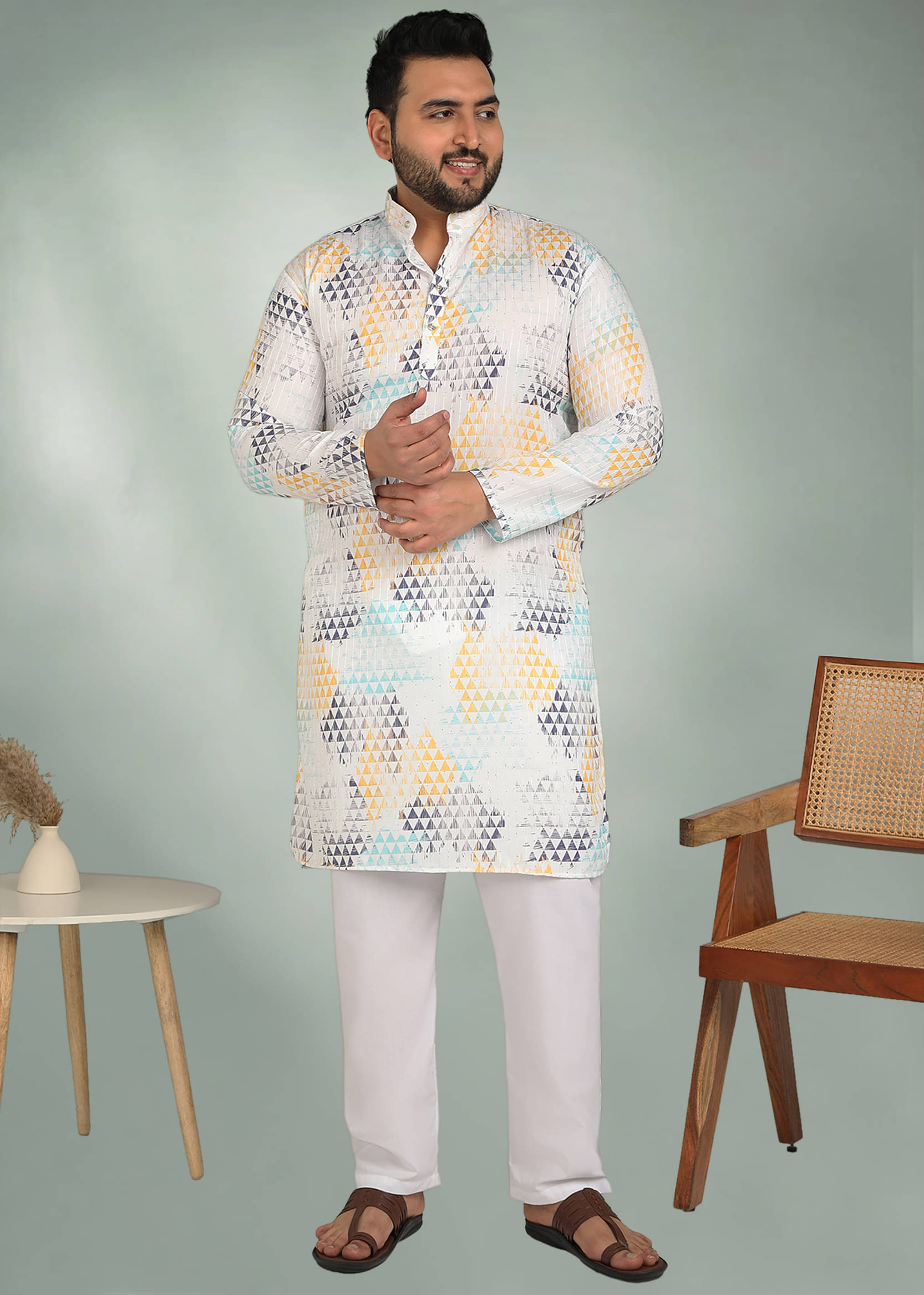 ADWYN PETER White Cotton Men's Regular Kurta ( Pack of 1 ) ADWYN PETER White Cotton Men's Regular Kurta ( Pack of 1 )