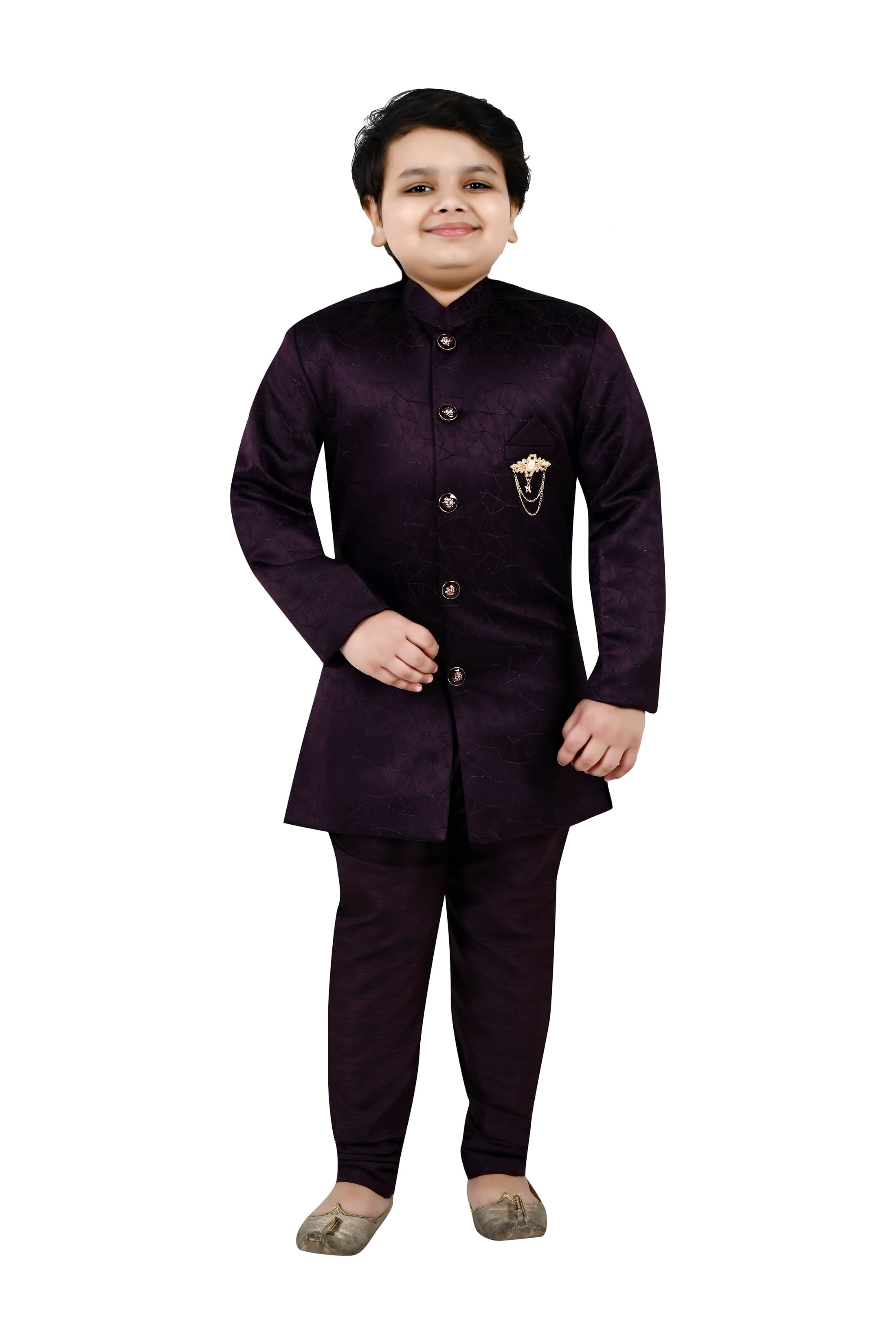 Arshia Fashions Boys Cotton Blend Wine Sherwani ( Pack of 1 )     			Arshia Fashions Boys Cotton Blend Wine Sherwani ( Pack of 1 )