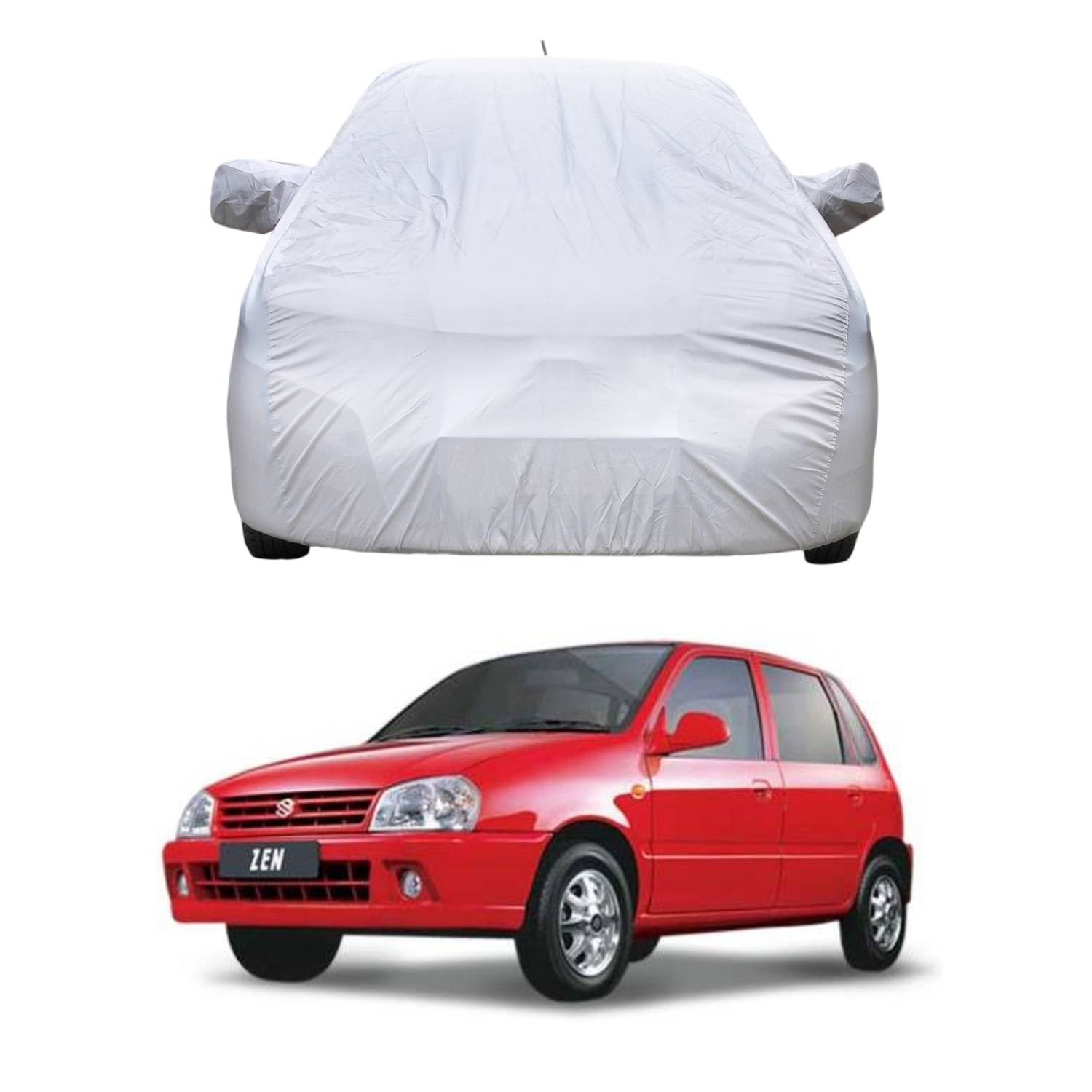     			AutoRetail Car Body Cover for Maruti Suzuki Zen With Mirror Pocket ( Pack of 1 ) , Silver