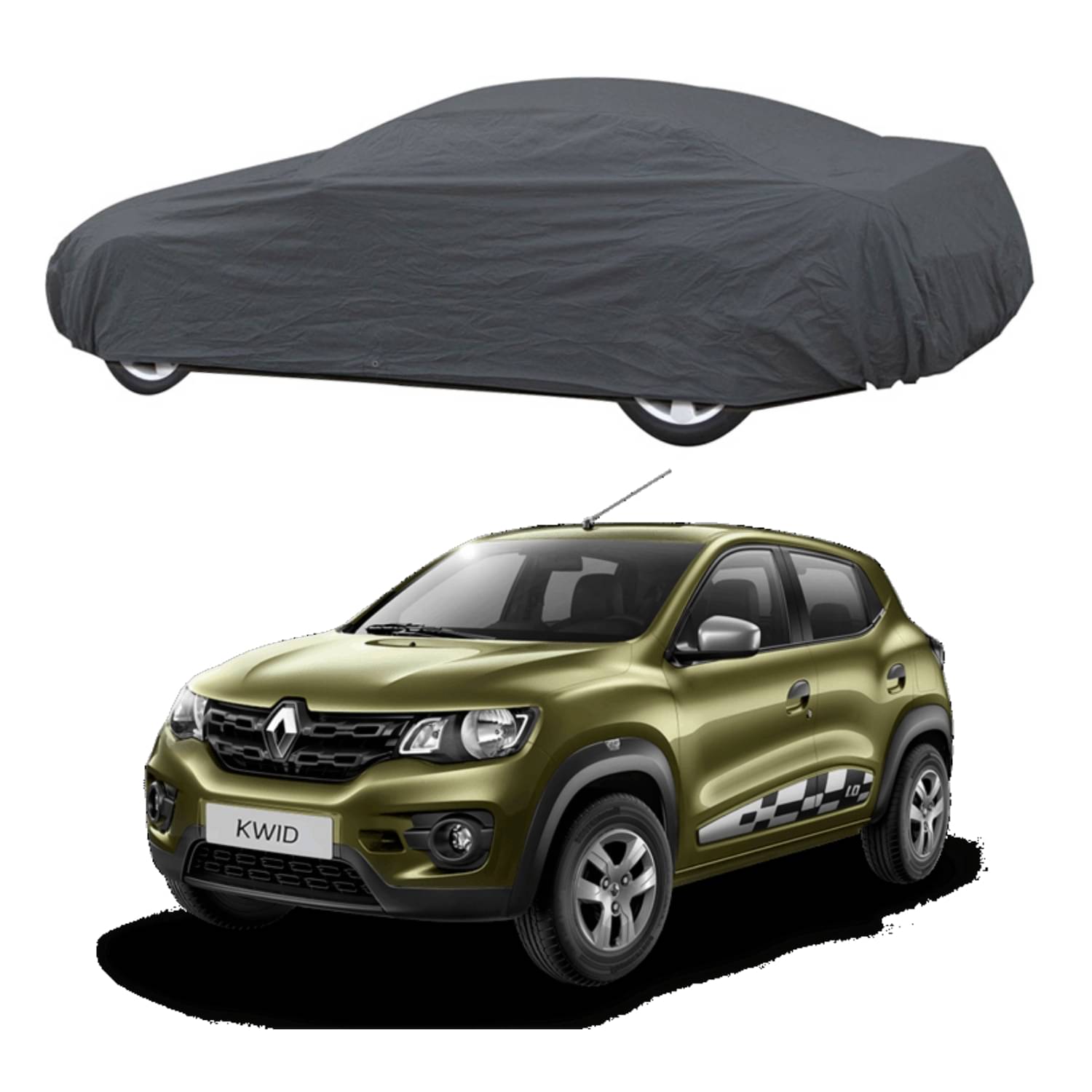     			AutoRetail Car Body Cover for Renault Kwid Without Mirror Pocket ( Pack of 1 ) , Grey