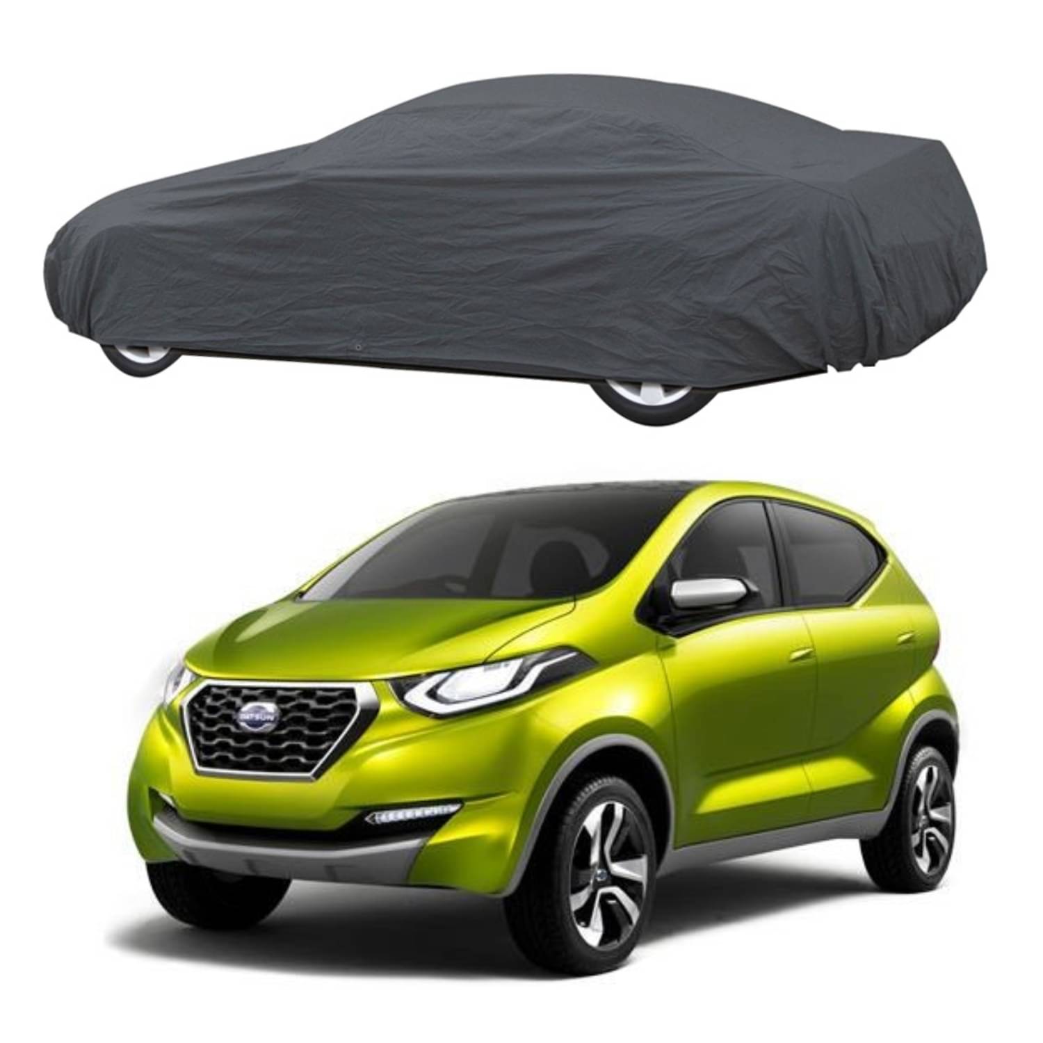     			AutoRetail Car Body Cover for Datsun Redi Go Without Mirror Pocket ( Pack of 1 ) , Grey