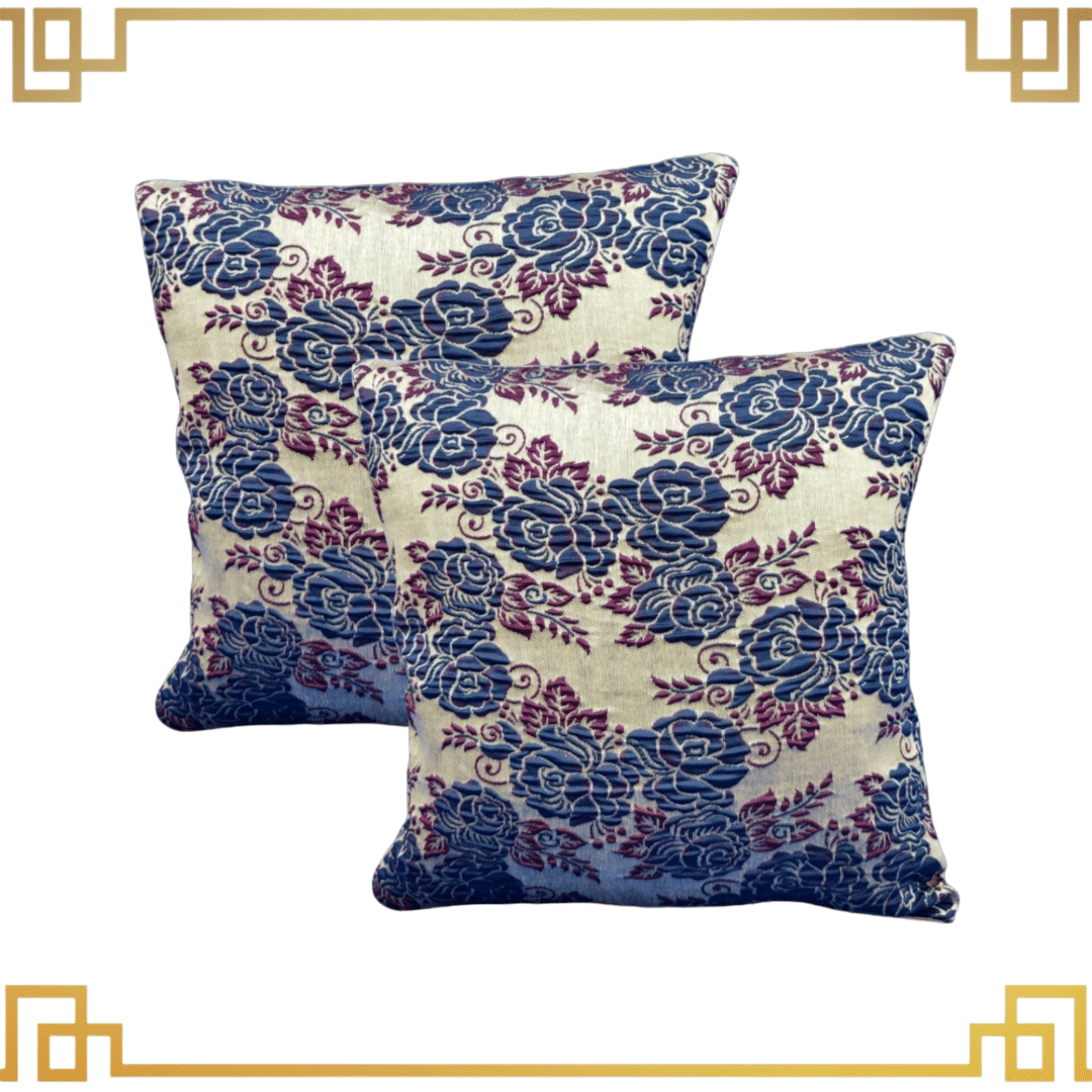 BMAP Set of 2 Jacquard Floral Square Cushion Cover (40X40)cm - Multicolor BMAP Set of 2 Jacquard Floral Square Cushion Cover (40X40)cm - Multicolor
