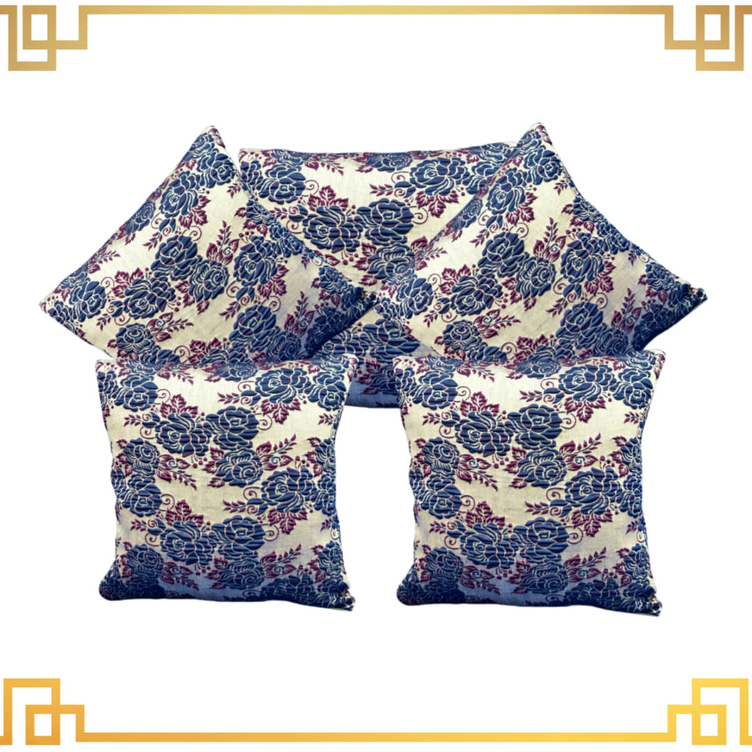     			BMAP Set of 5 Jacquard Floral Square Cushion Cover (40X40)cm - Multicolor