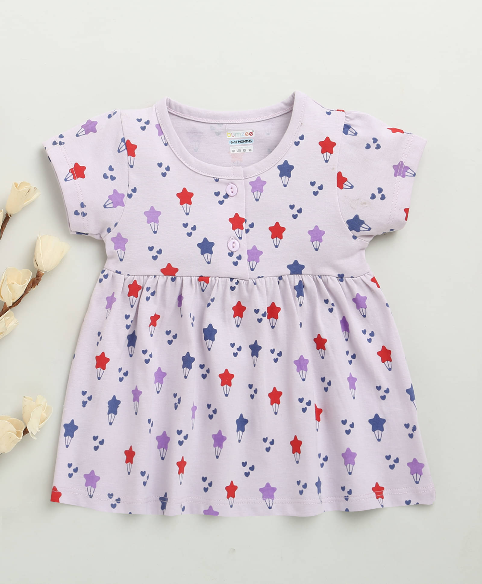     			BUMZEE Pack of 1 Baby Girls Cotton Dress ( Purple )