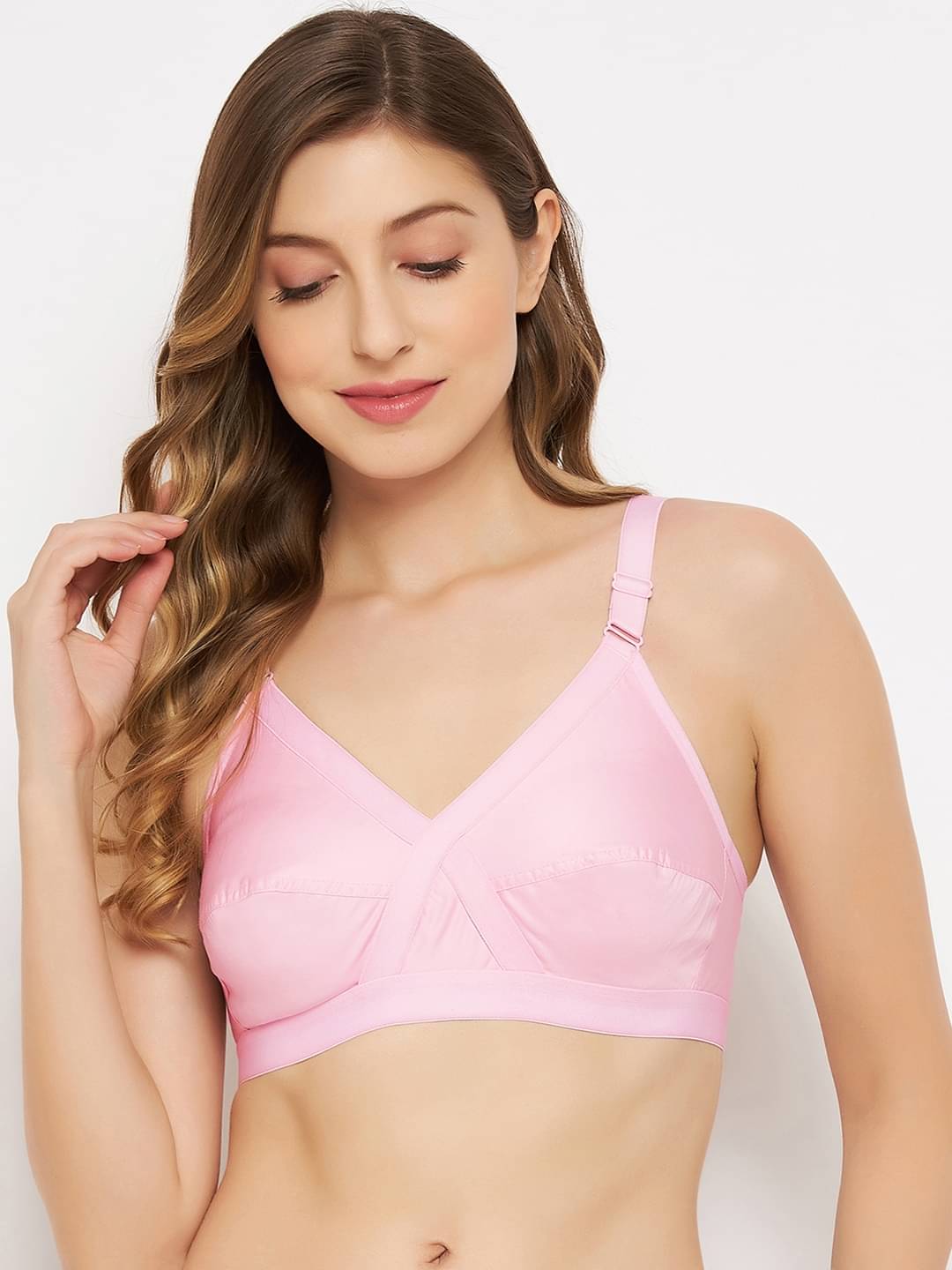 Camey Pack of 1 Cotton Blend Non Padded Everyday Bra For Women ( Pink )     			Camey Pack of 1 Cotton Blend Non Padded Everyday Bra For Women ( Pink )