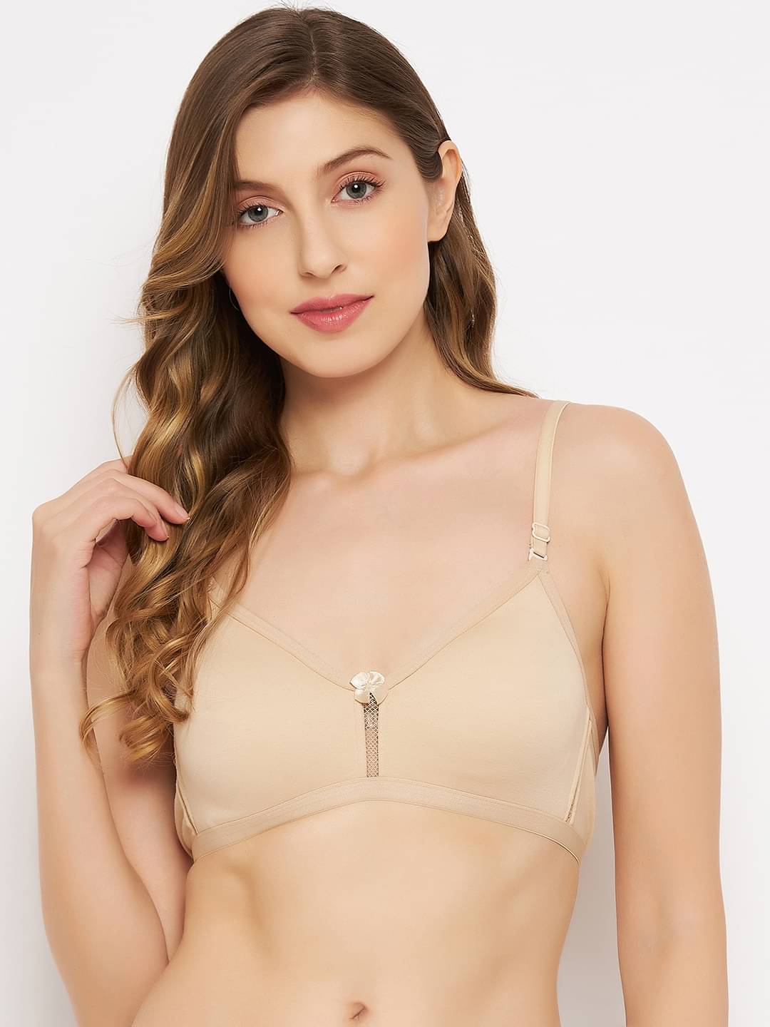 Camey Pack of 1 Cotton Blend Non Padded Everyday Bra For Women ( Beige )     			Camey Pack of 1 Cotton Blend Non Padded Everyday Bra For Women ( Beige )