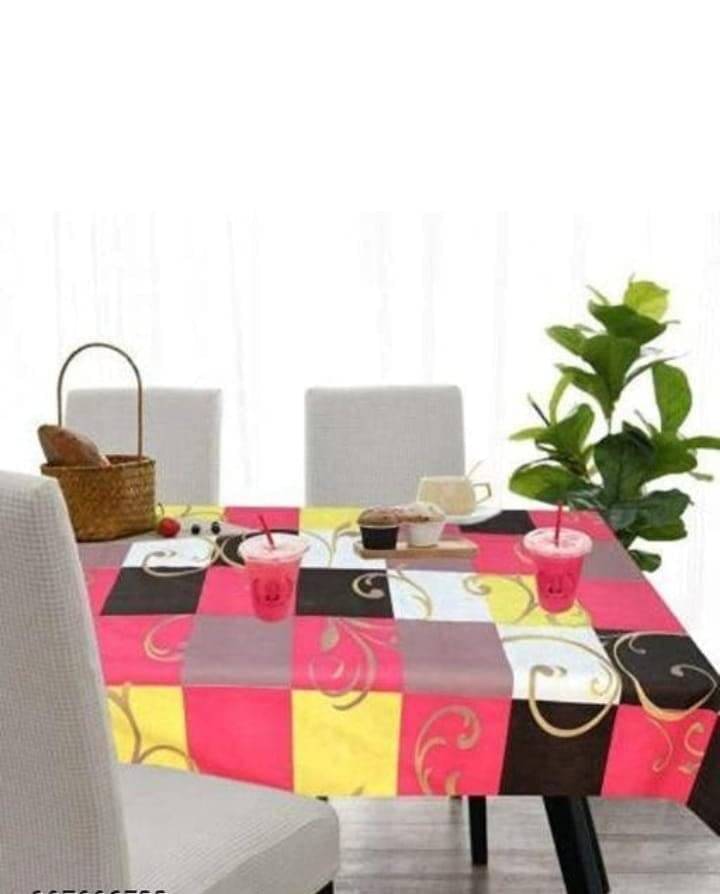     			CreadCraft Printed PVC 4 Seater Rectangle Table Cover ( 105 x 102 ) cm Pack of 1 Multicolor