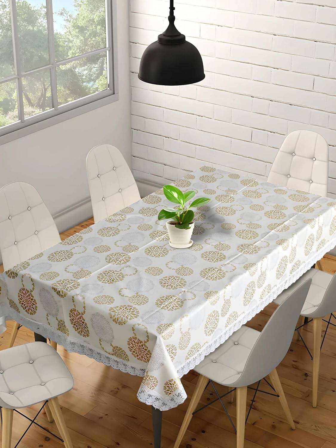 CreadCraft Printed PVC 4 Seater Rectangle Table Cover ( 105 x 102 ) cm Pack of 1 Multicolor CreadCraft Printed PVC 4 Seater Rectangle Table Cover ( 105 x 102 ) cm Pack of 1 Multicolor
