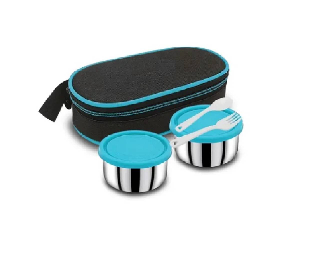 Dynore Lunch Box With Bag Stainless Steel Lunch Box 2 - Container ( Pack of 1 ) Dynore Lunch Box With Bag Stainless Steel Lunch Box 2 - Container ( Pack of 1 )