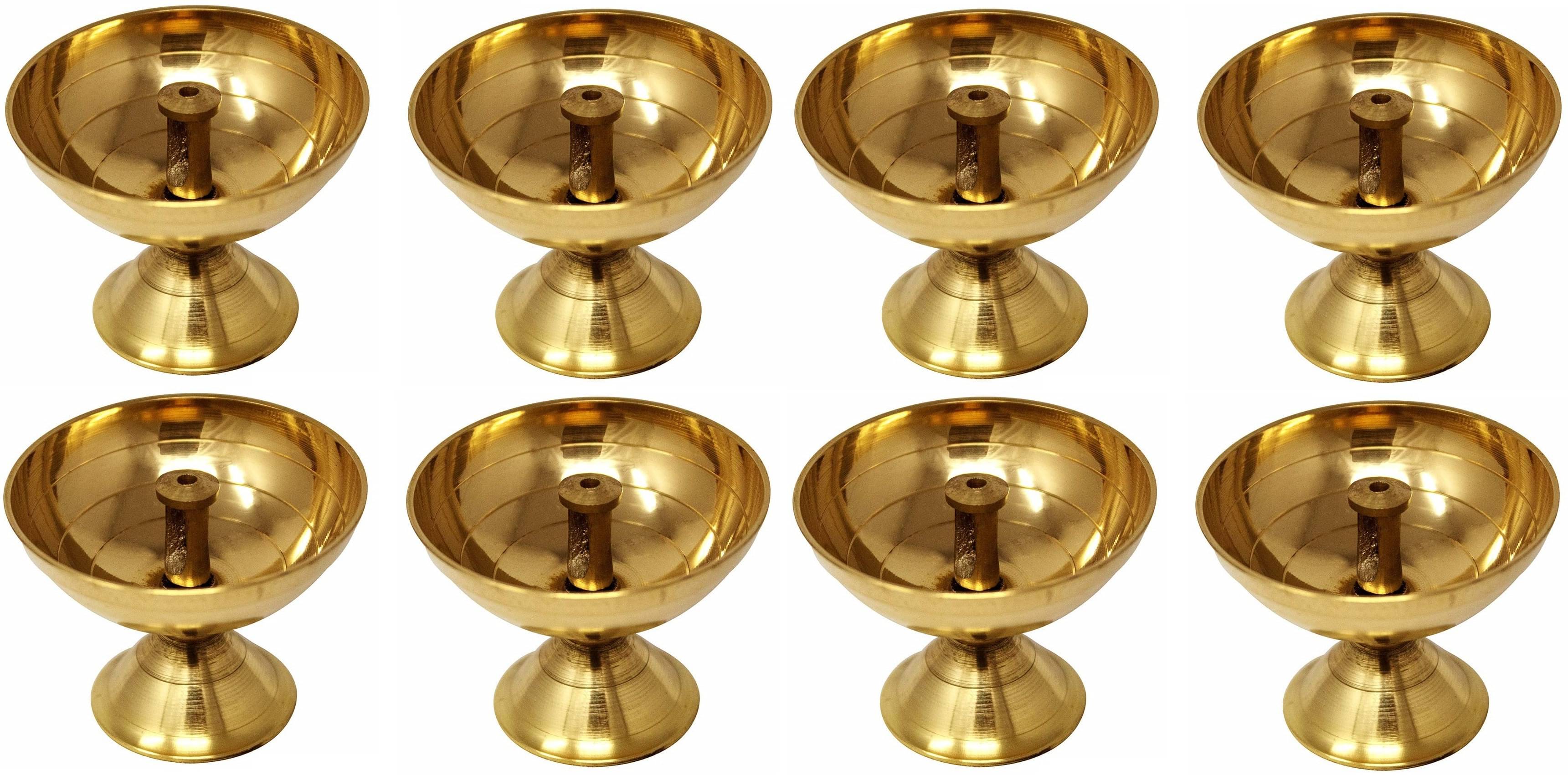     			FASHION BIZZ Brass Floor Diya - Pack of 8
