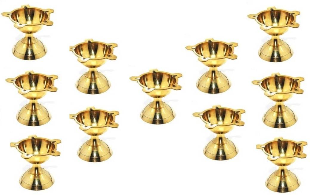 Fashion Bizz Fashion Bizz Akhand Jyoti Deepak Star Diya Brass Table Diya - Pack of 11 Fashion Bizz Fashion Bizz Akhand Jyoti Deepak Star Diya Brass Table Diya - Pack of 11