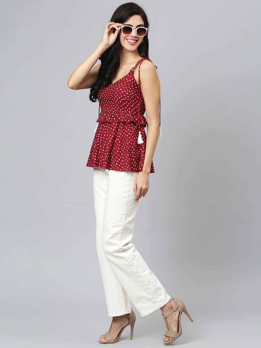     			Flamboyant Women's Viscose Rayon Peplum Top ( Maroon )