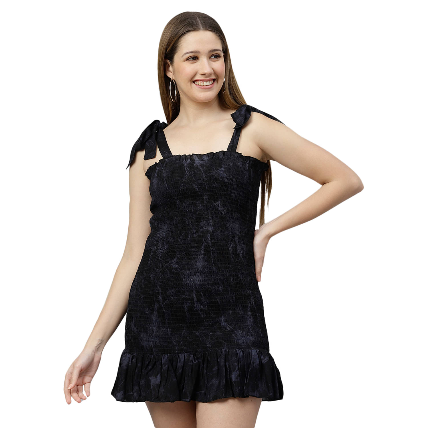     			Flamboyant Rayon Solid Mini Women's Bodycon Dress - Black ( Pack of 1 )