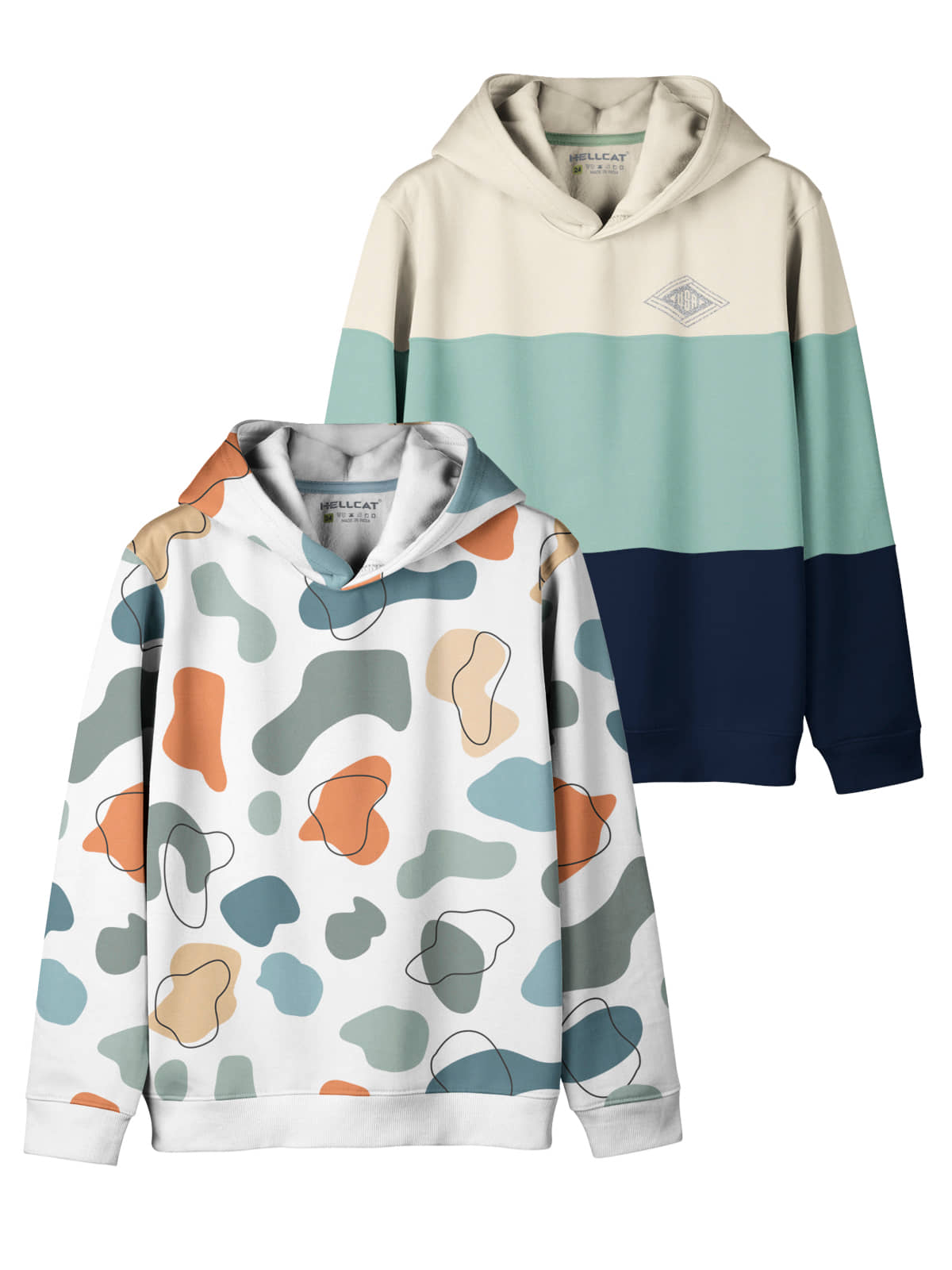 HELLCAT Pack of 2 Girls Cotton Blend Sweatshirt ( Sea Green )